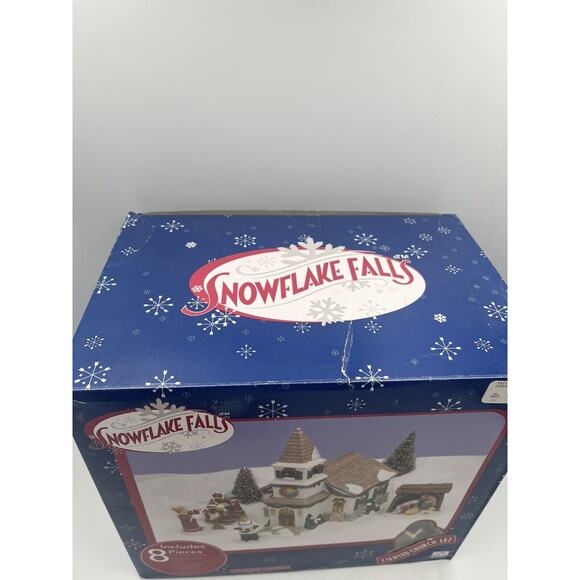 Snowflake Falls Christmas Village 8 Piece Lighted Toy Castle Set. - Picture 6 of 12
